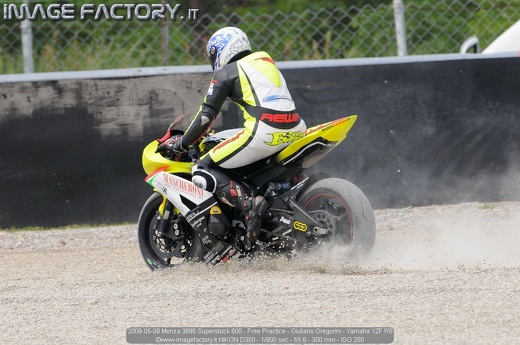 2009-05-09 Monza 3696 Superstock 600 - Free Practice - Giuliano Gregorini - Yamaha YZF R6
